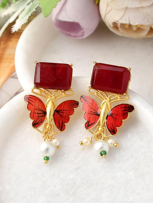red brass drop earring - 18381783 -  Standard Image - 0