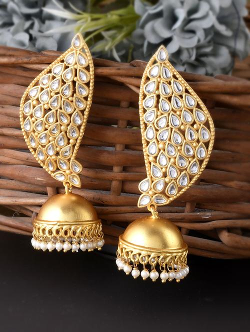 gold brass drop earring - 18381798 - Standard Image - 0