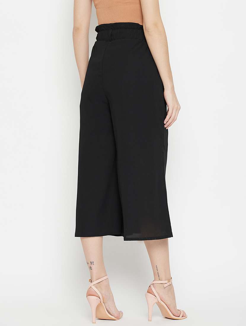 mid rise solid flared palazzo - 18381799 -  Standard Image - 3