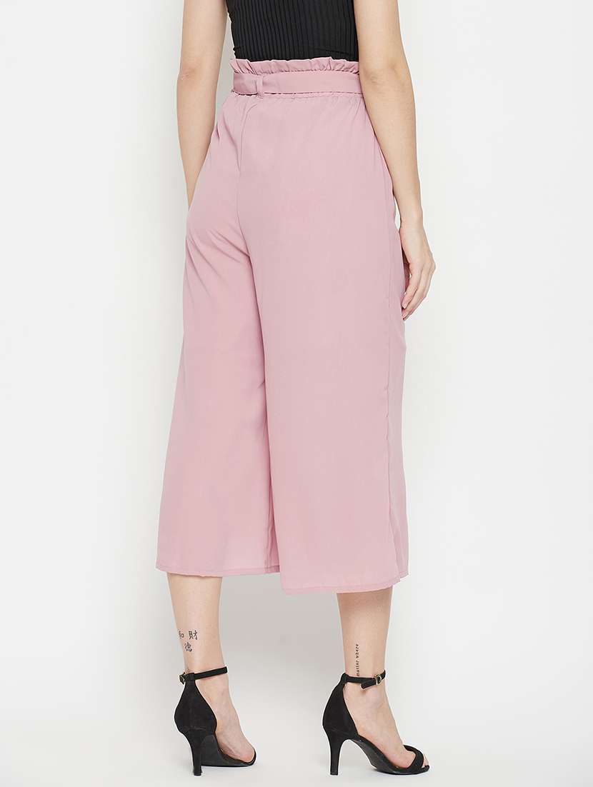 mid rise solid flared palazzo - 18381800 -  Standard Image - 3