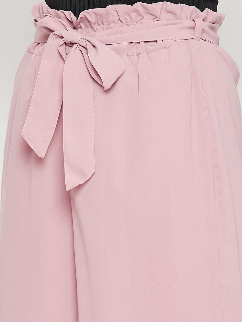 mid rise solid flared palazzo - 18381800 -  Standard Image - 5