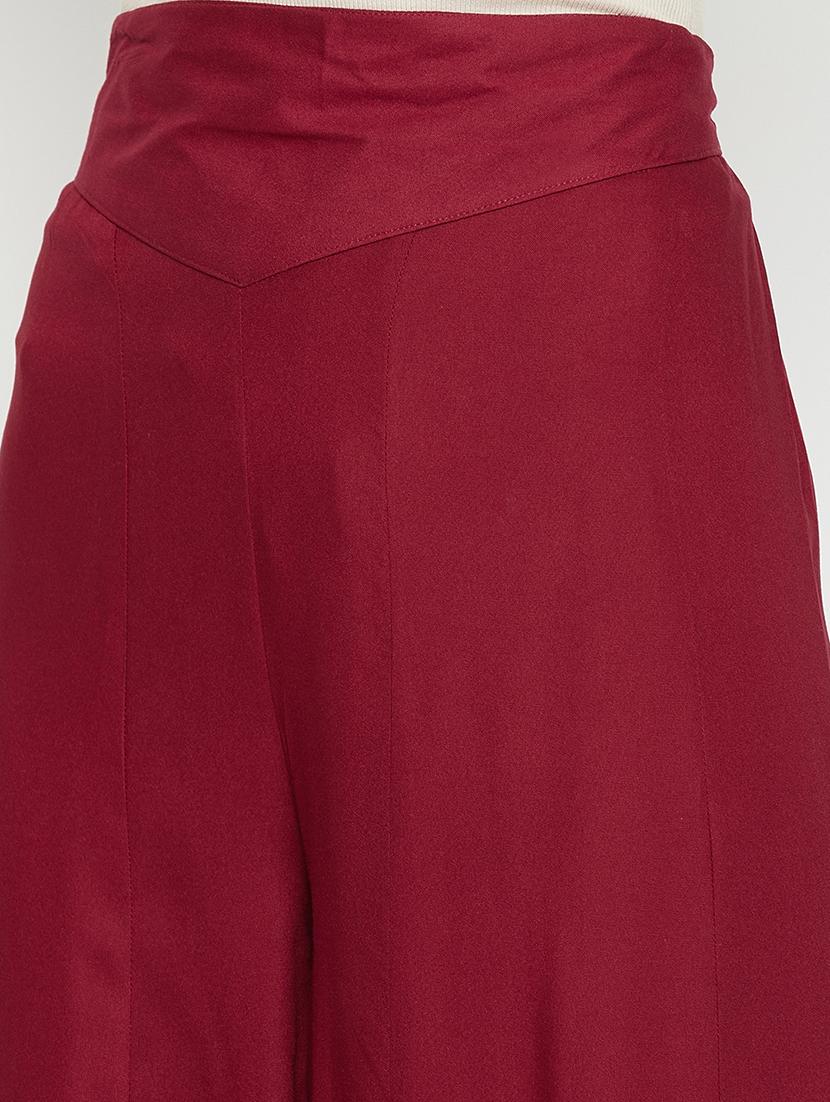 mid rise solid flared palazzo - 18381802 - Standard Image - 5