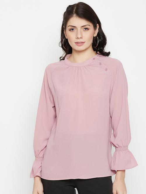 round  neck solid regular top - 18381807 -  Standard Image - 0