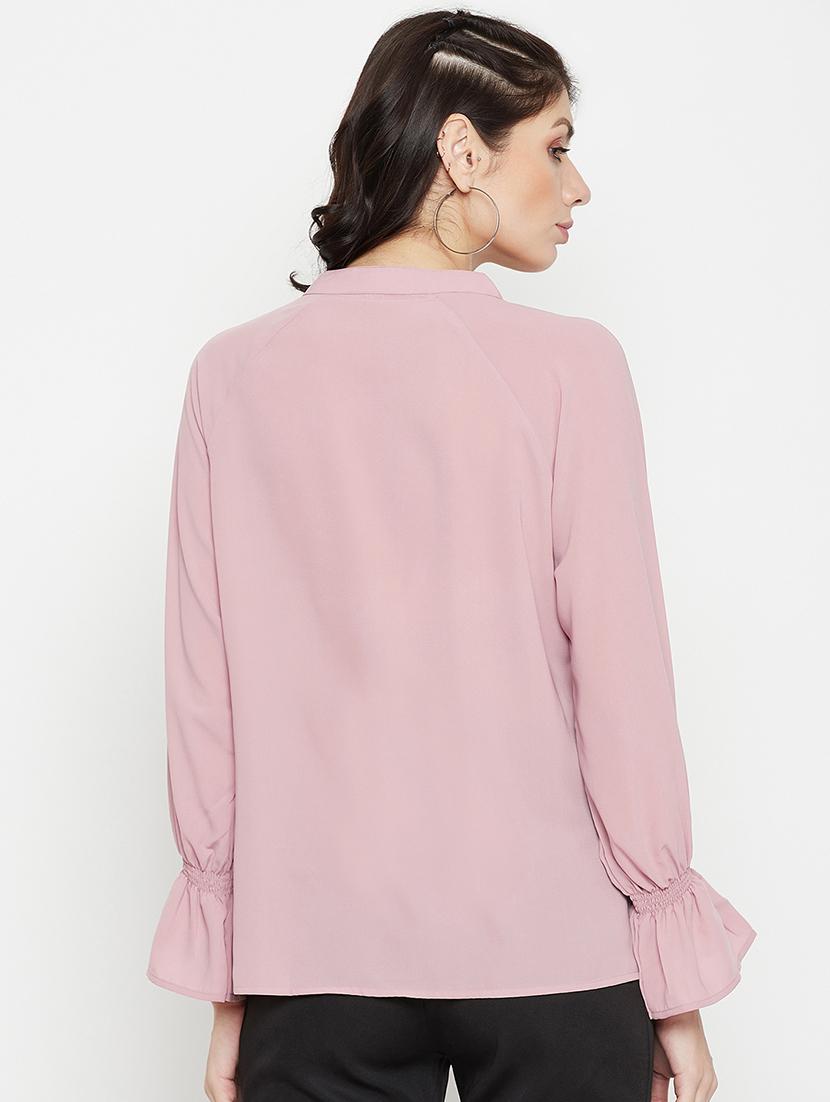 round neck solid regular top - 18381807 - Standard Image - 3