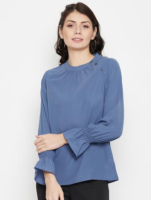 round neck solid regular top - 18381808 -  Standard Image - 0
