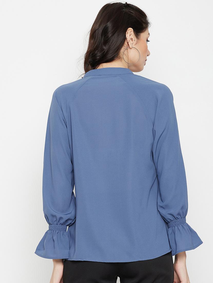 round neck solid regular top - 18381808 - Standard Image - 3