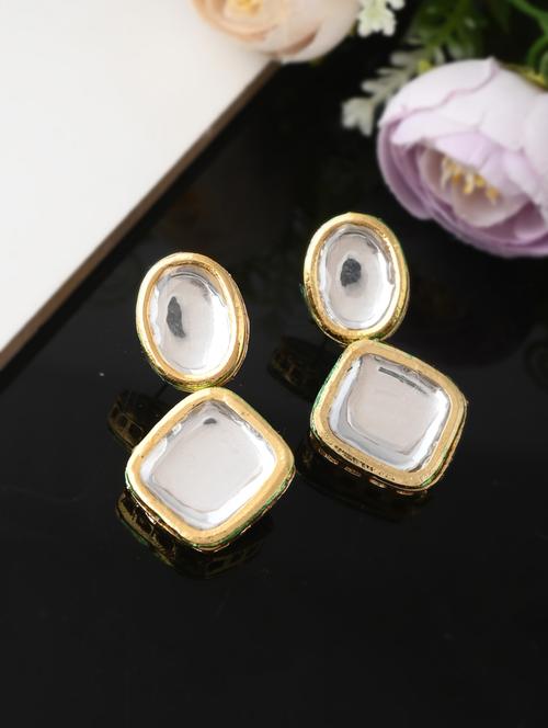 gold brass drop earring - 18381834 - Standard Image - 0