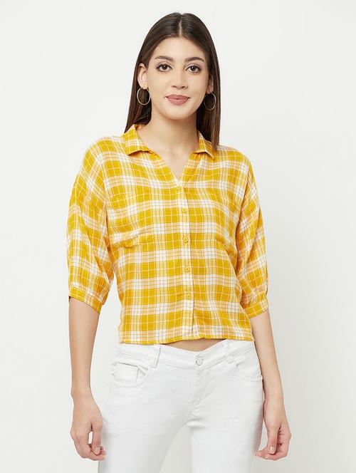 three fourth sleeved checkered regular shirt - 18381956 - Standard Image - 0