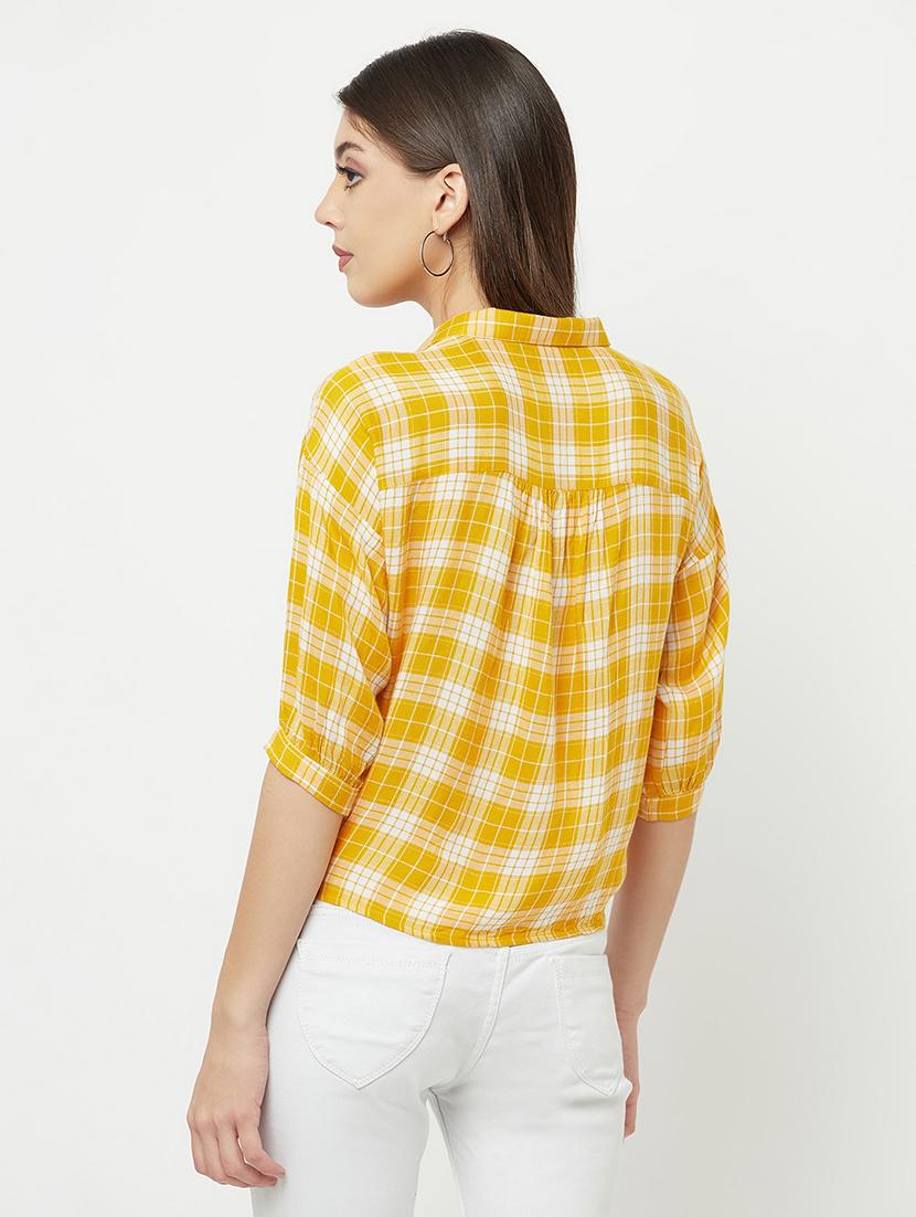 three fourth sleeved checkered regular shirt - 18381956 - Standard Image - 3