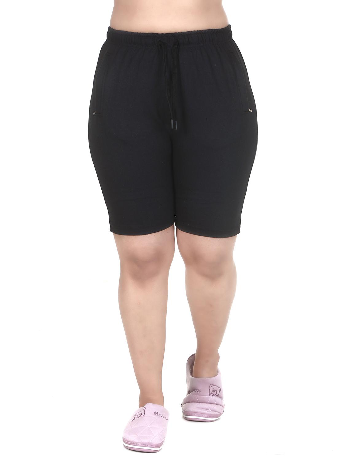 draw-string waist solid shorts - 18381973 - Zoom Image - 0