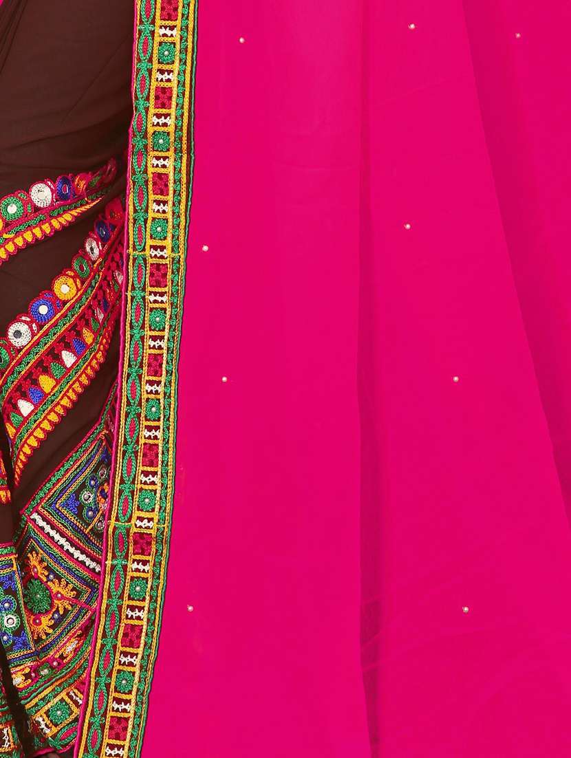 women's self design pink colored saree with blouse - 18382040 -  Standard Image - 3