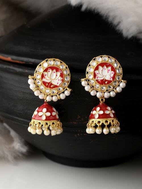 gold brass drop earring - 18382589 - Standard Image - 0