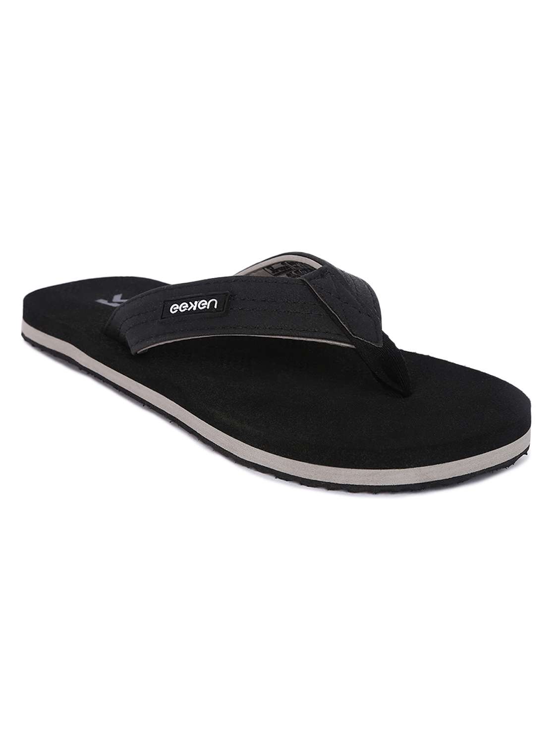 black pvc slip on flip flops - 18382693 -  Zoom Image - 0