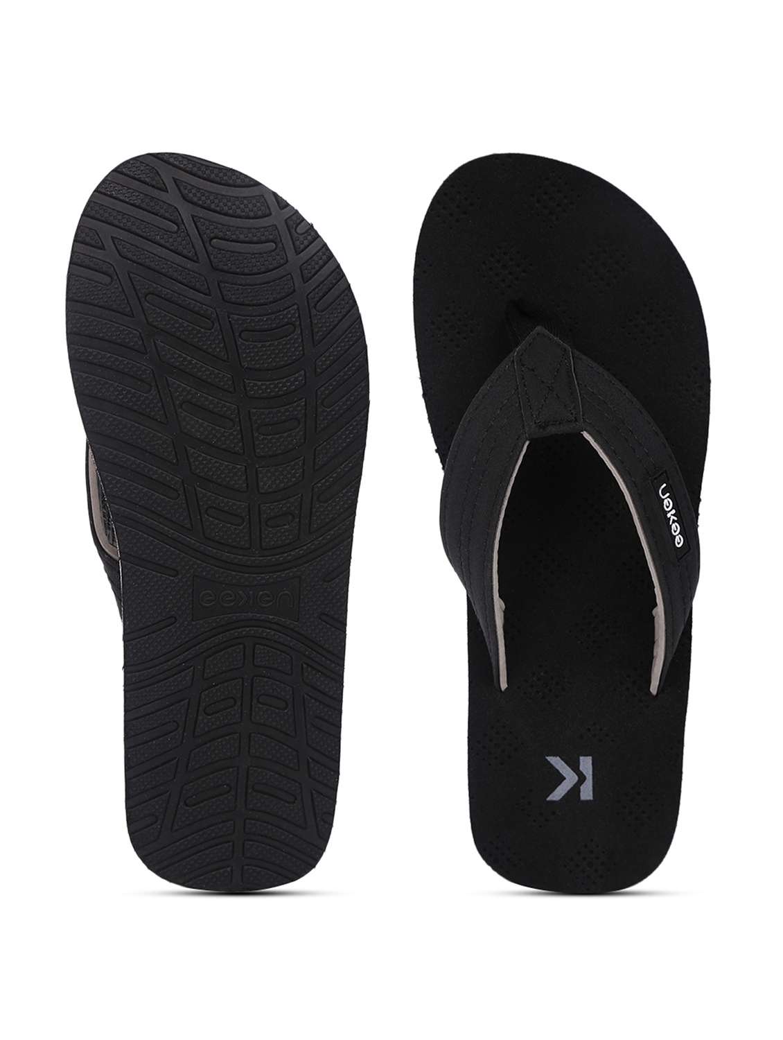 black pvc slip on flip flops - 18382693 -  Standard Image - 3