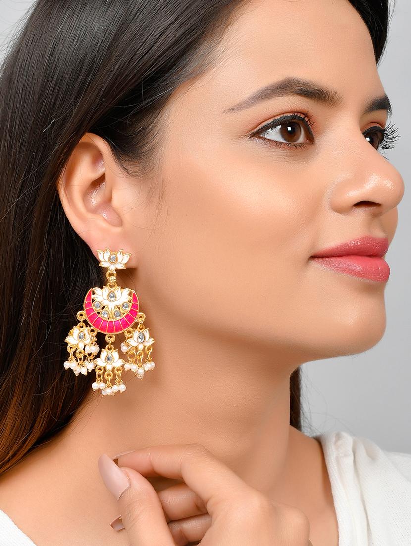 white brass chandballi earring - 18382711 - Standard Image - 3