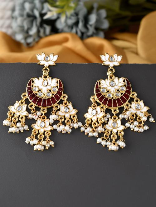 gold brass chandballi earring - 18382714 - Standard Image - 0
