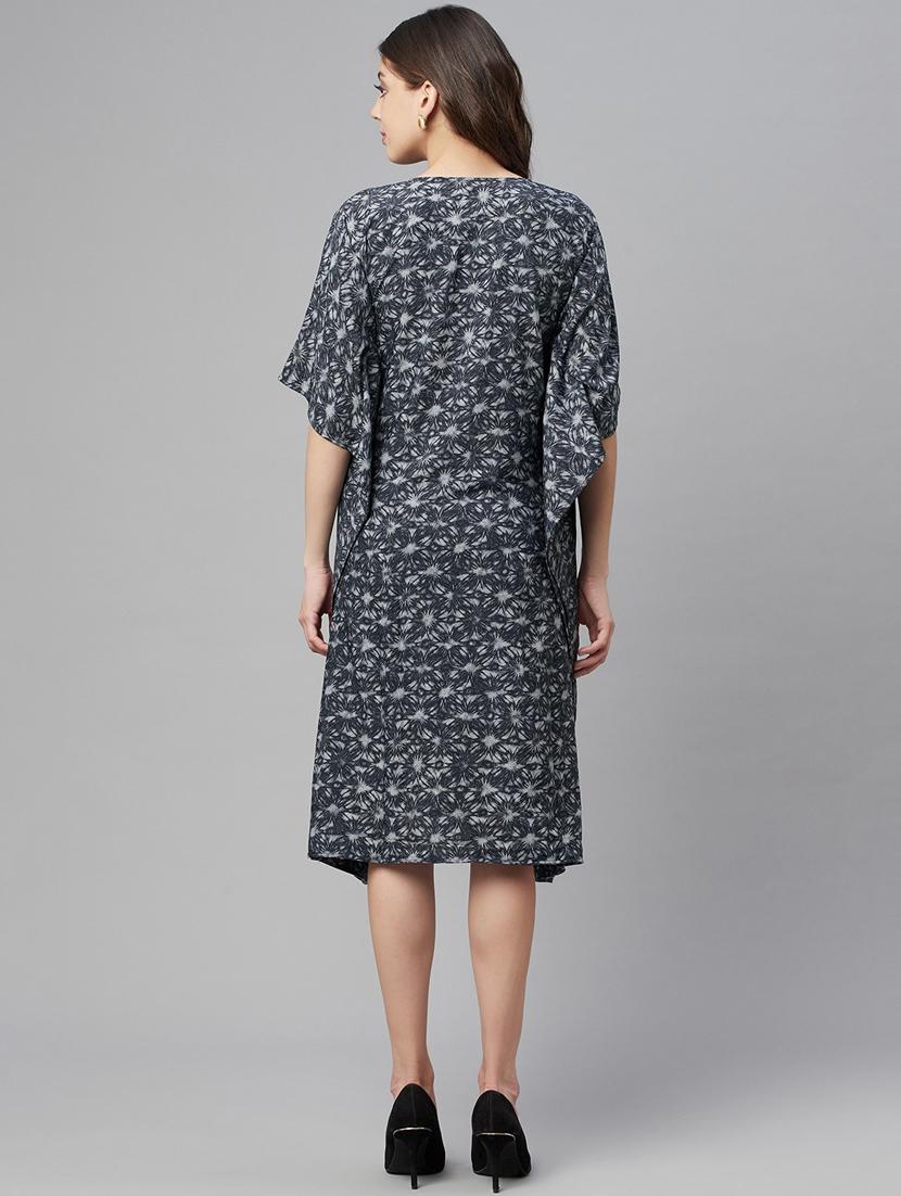 round neck printed kaftan dress - 18382724 - Standard Image - 3