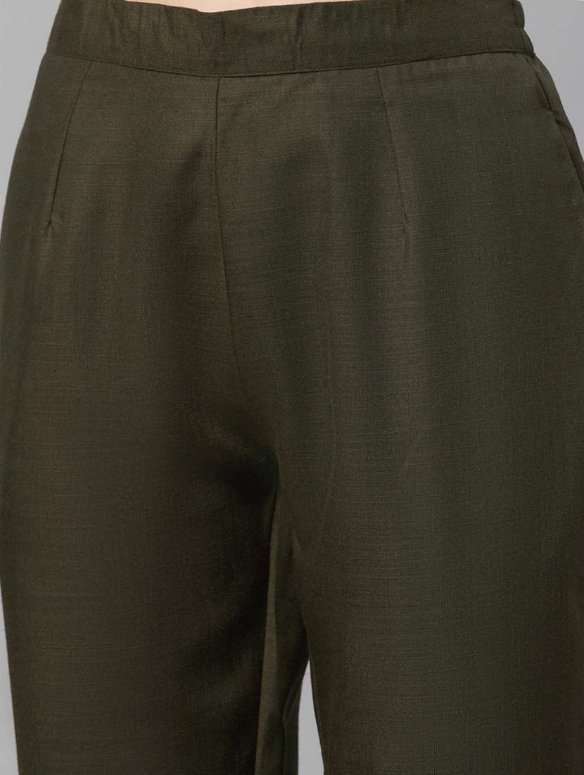 button up solid top and trouser set - 18382728 - Standard Image - 5