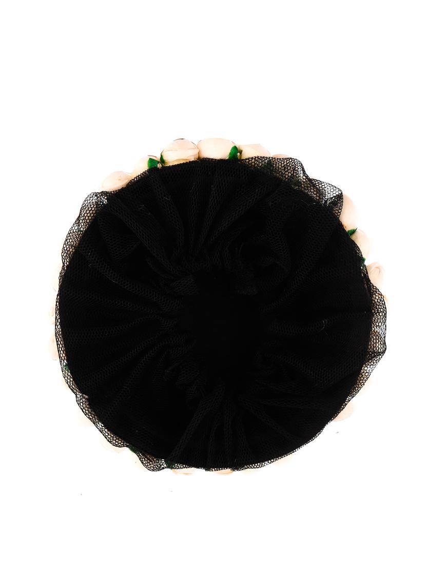 orange & white embellished handcrafted beaded hair bun cover - 18382876 - Standard Image - 3