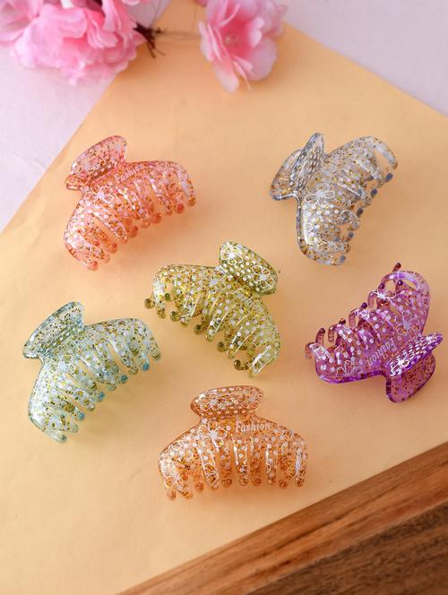 set of 6 multi colored claw clips - 18382981 - Standard Image - 0