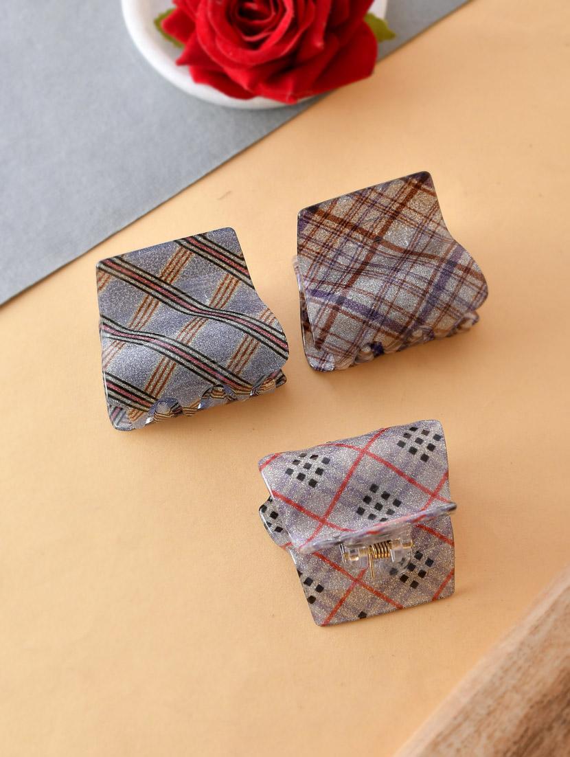 set of 3 multi colored claw clips