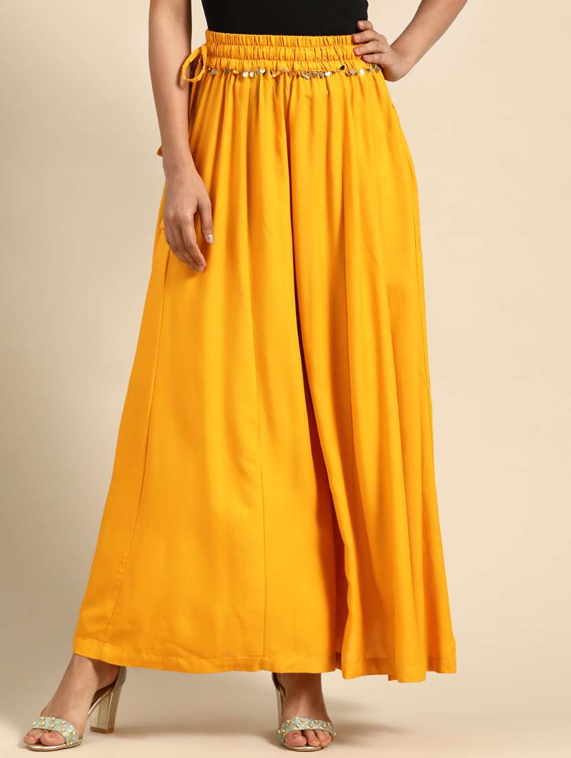 sequin detail flared palazzo