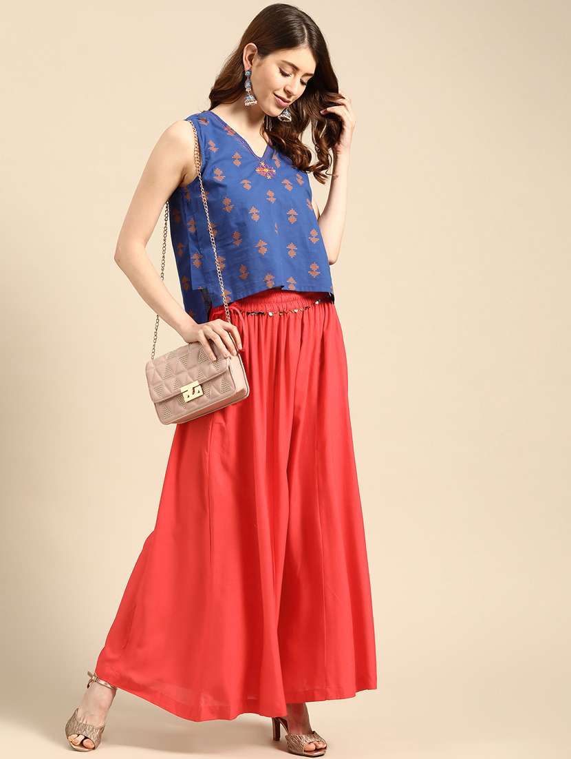sequin detail flared palazzo - 18383048 - Standard Image - 3