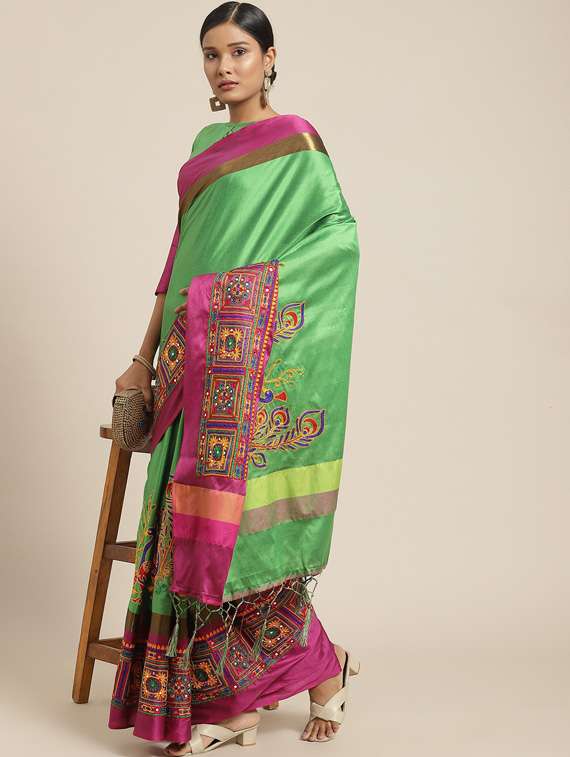 women's embroidered saree with blouse - 18383502 - Zoom Image - 0