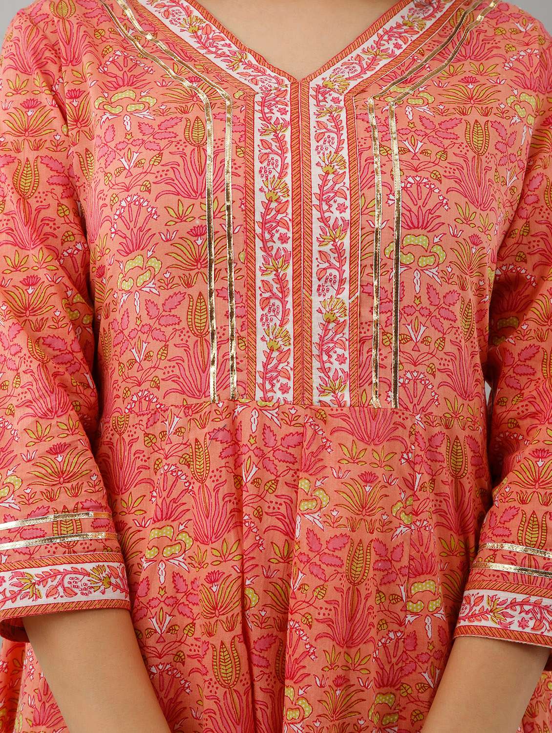 Pink Cotton Kurta Dupatta Set - 18385165 -  Standard Image - 5