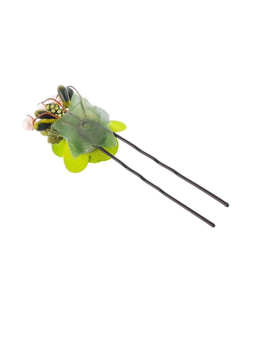 set of 10 women green flower embellished beaded u pins - 18385167 -  Standard Image - 3