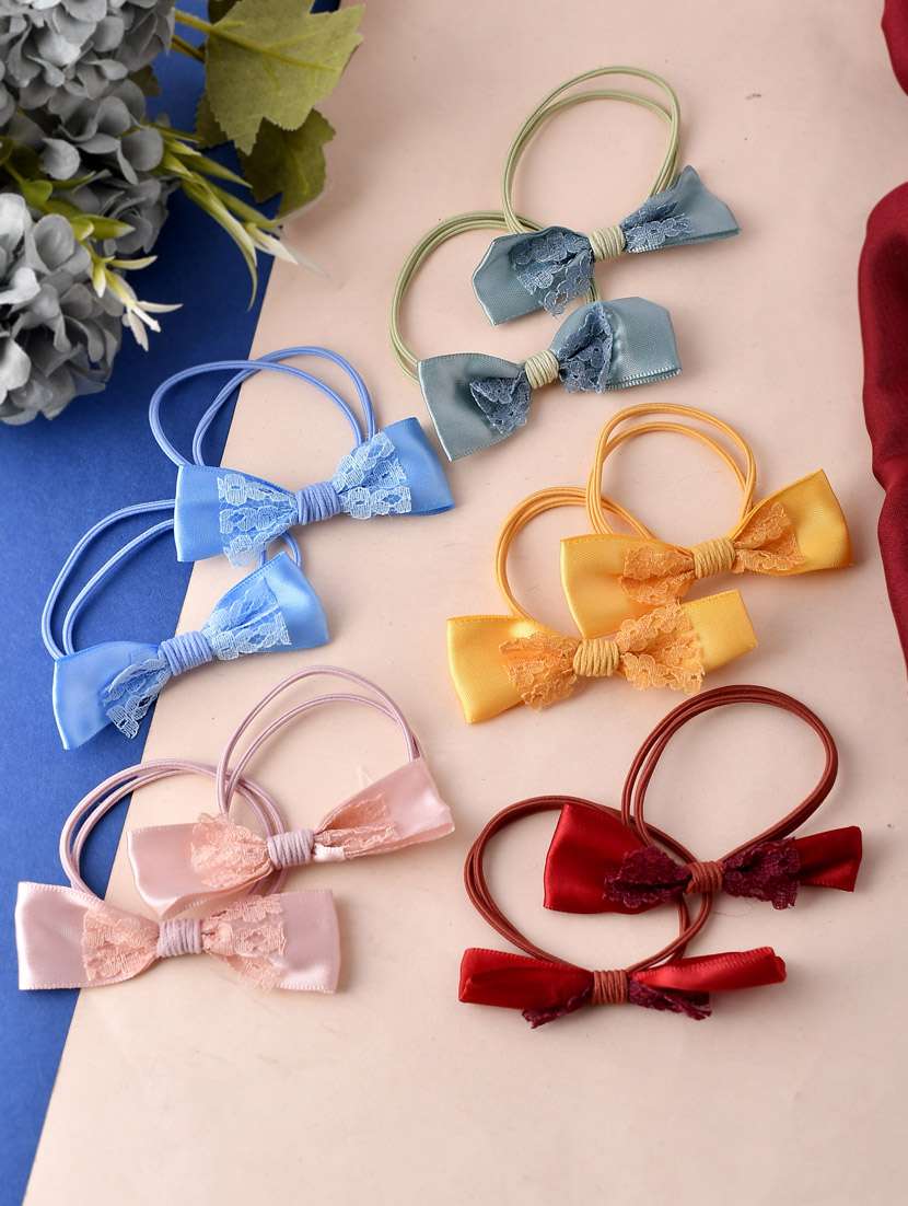 Set Of 10 Bow Ponytail Holder