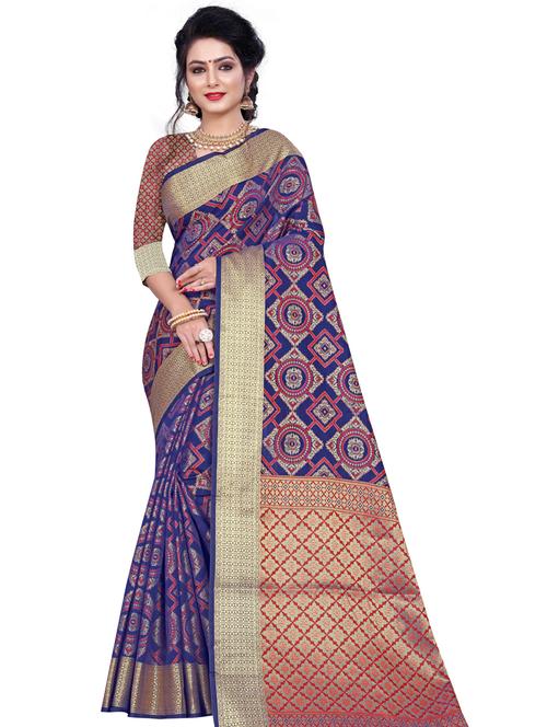 bandhani kanjivaram saree with blouse - 18385471 - Standard Image - 0