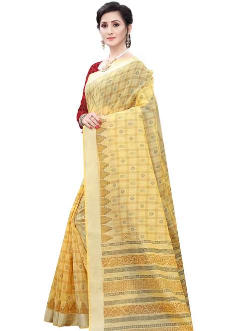yellow printed pathani saree with blouse - 18385528 - Standard Image - 0