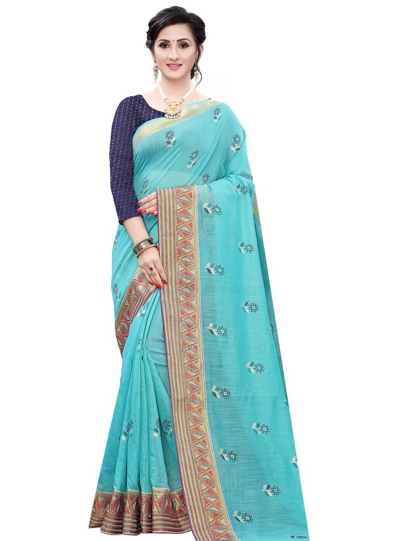 green printed maheshwari saree with blouse