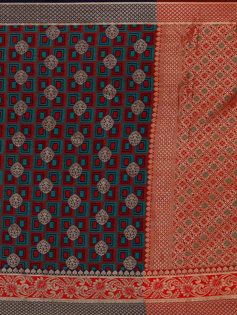 blue cotton silk saree with blouse - 18385665 -  Standard Image - 3