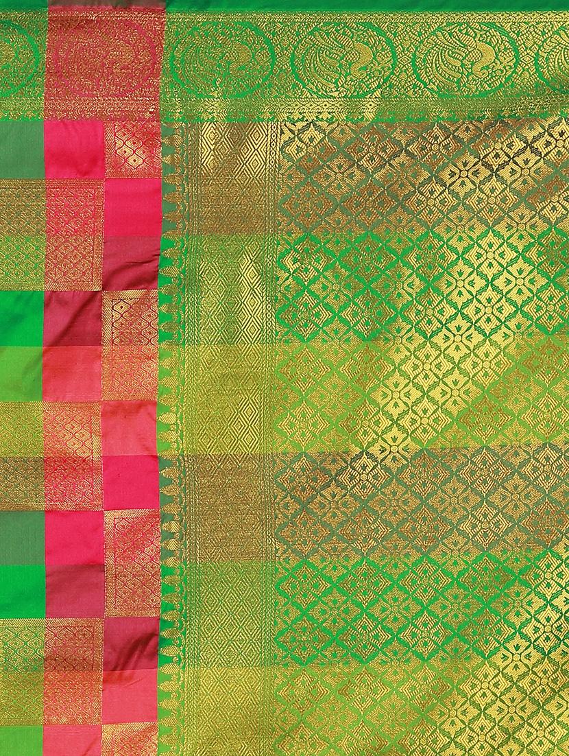 self design woven saree with blouse - 18385689 - Standard Image - 3