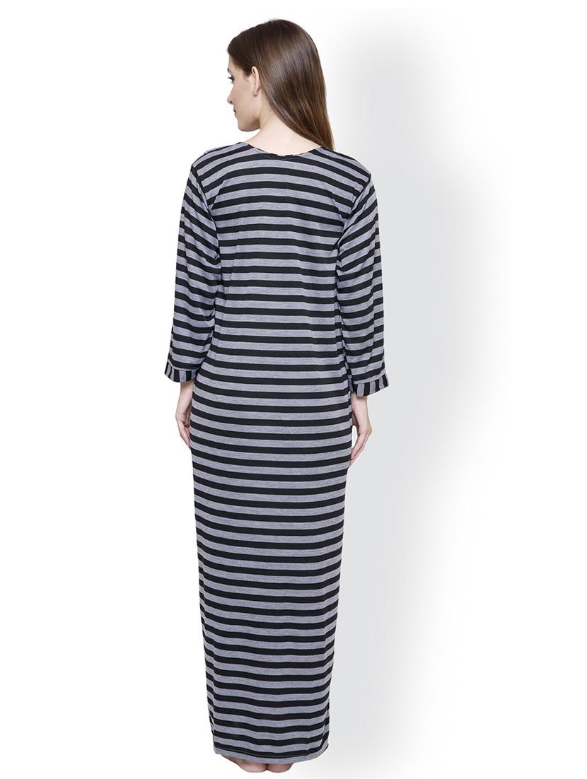 long sleeved printed nighty - 18385872 - Standard Image - 3