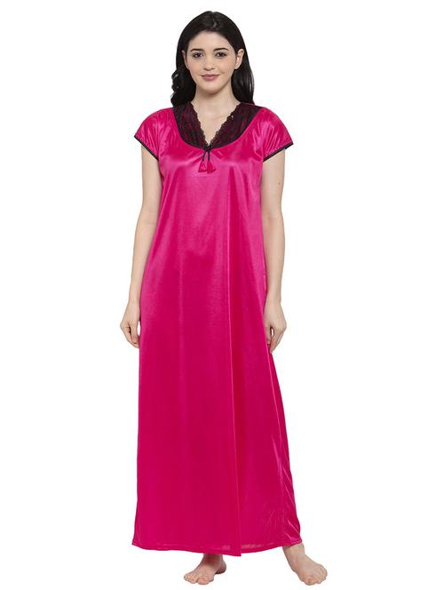 short-sleeved solid nighty - 18385913 - Standard Image - 0