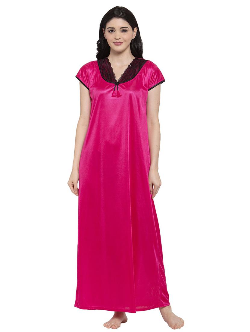 short-sleeved solid nighty - 18385913 - Zoom Image - 0