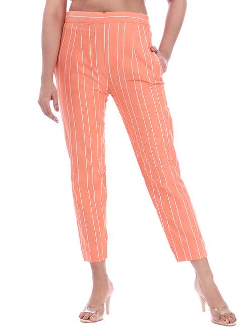 women mid rise striped cigarette pant - 18386086 -  Standard Image - 0