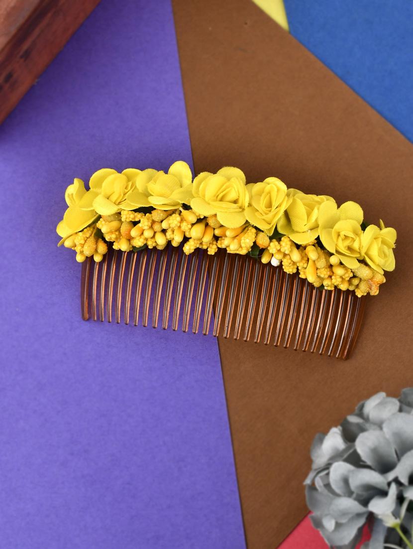 yellow floral handcrafted hair accessory - 18386343 - Zoom Image - 0