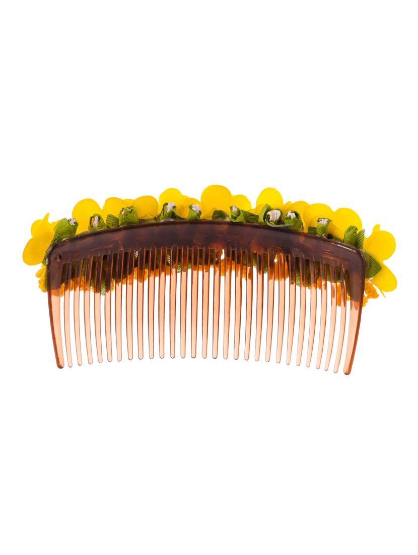 yellow floral handcrafted hair accessory - 18386343 - Standard Image - 3