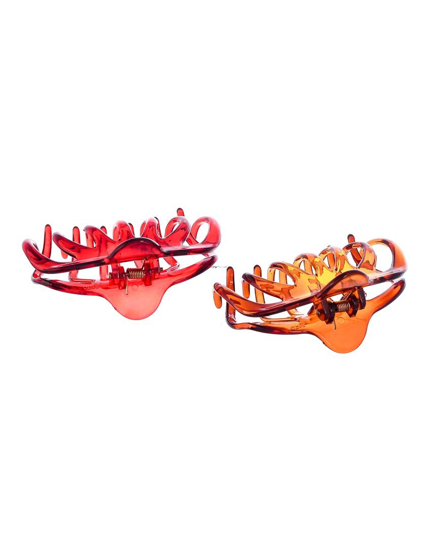 set of 2 red & brown hair claw clips - 18386347 - Standard Image - 3
