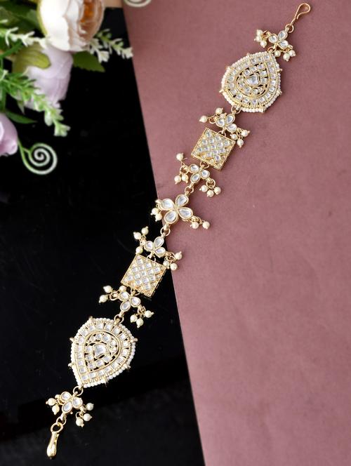 gold plated kundan maatha patti - 18386477 - Standard Image - 0
