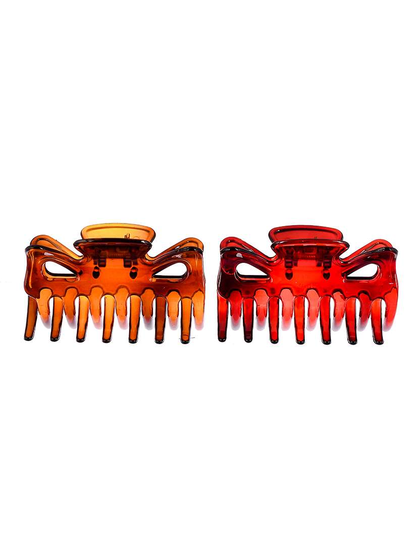 set of 2 red & brown hair claw clips - 18386489 -  Standard Image - 3