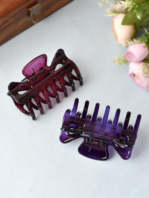 set of 2 pink & purple hair claw clips - 18386490 - Standard Image - 0