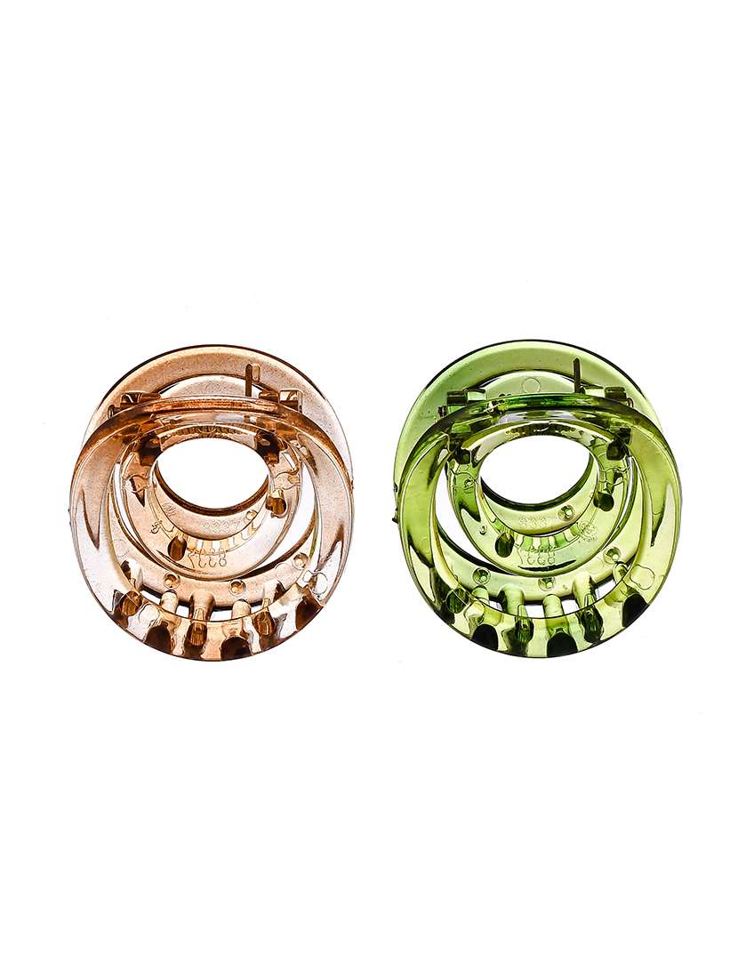 set of 2 green & brown claw clips - 18386494 -  Standard Image - 3