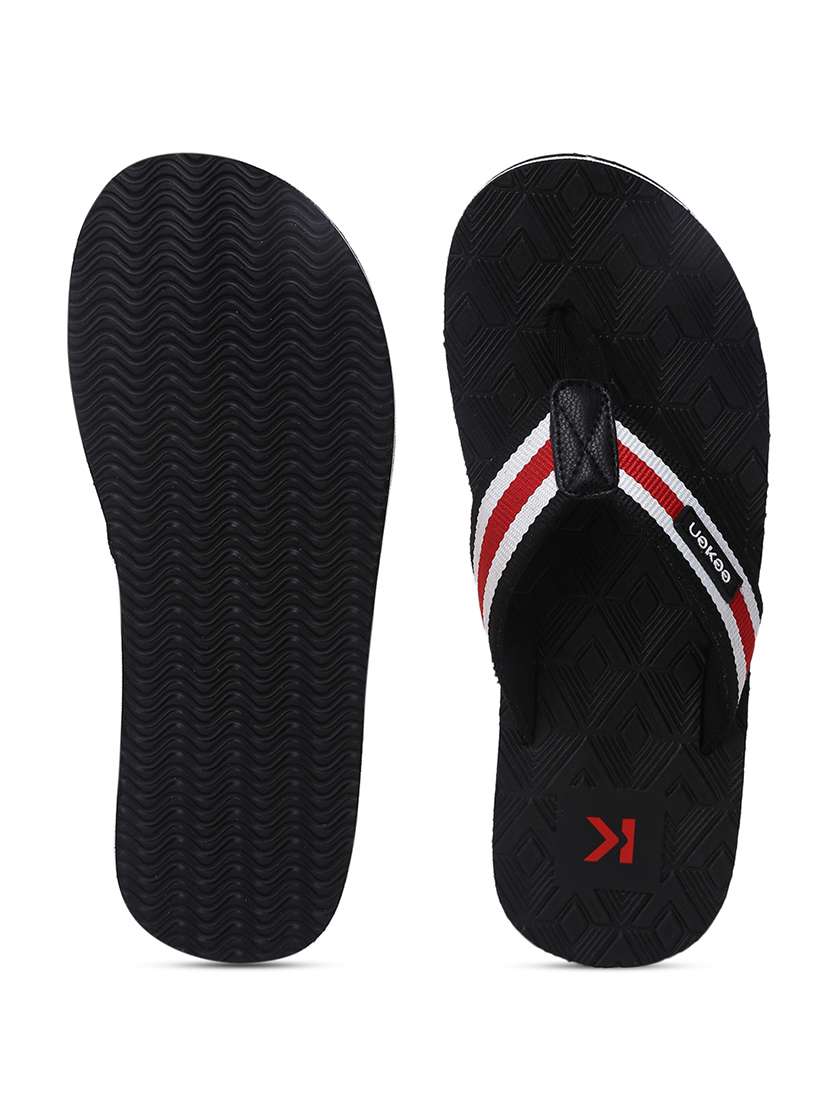 black rubber slip on flip flops - 18386891 -  Standard Image - 3