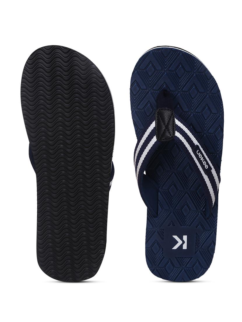 navy rubber slip on flip flops - 18386893 - Standard Image - 3