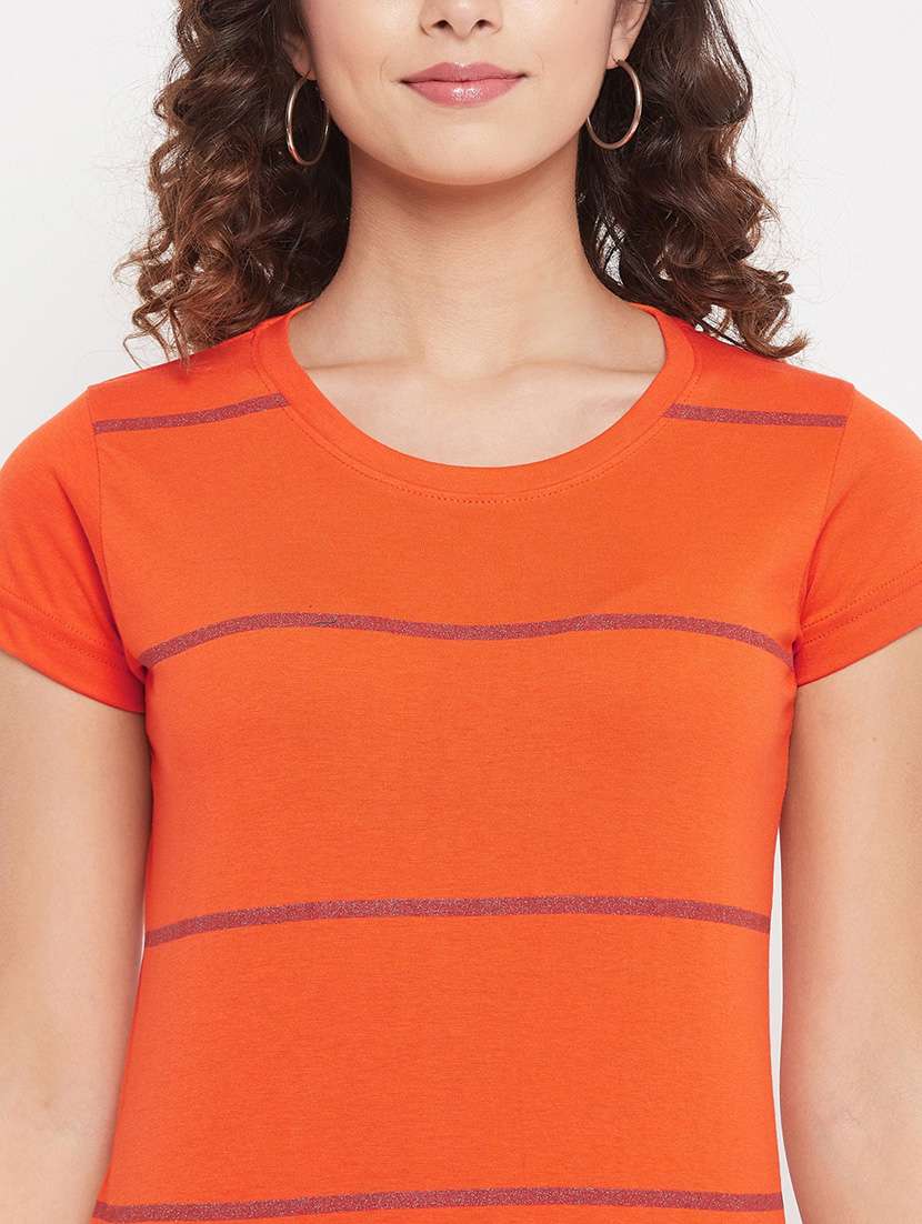 round neck striped regular tee - 18387072 -  Standard Image - 5